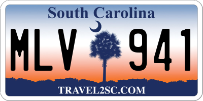 SC license plate MLV941