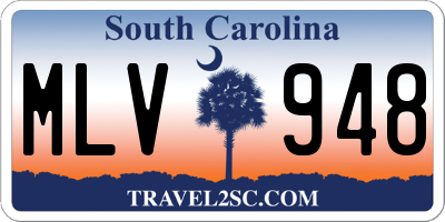 SC license plate MLV948