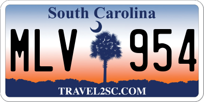 SC license plate MLV954