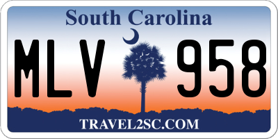 SC license plate MLV958