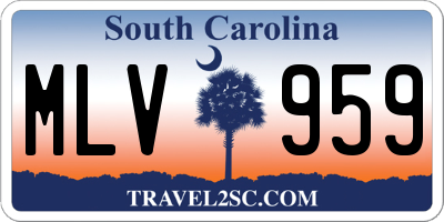 SC license plate MLV959