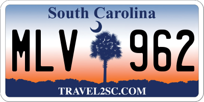 SC license plate MLV962