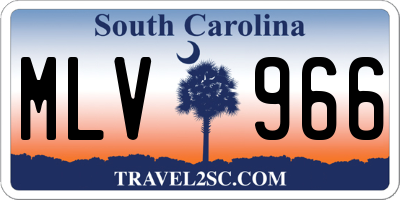 SC license plate MLV966