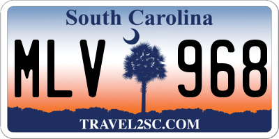 SC license plate MLV968