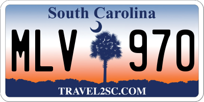 SC license plate MLV970