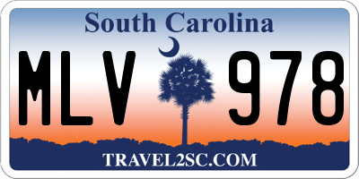SC license plate MLV978