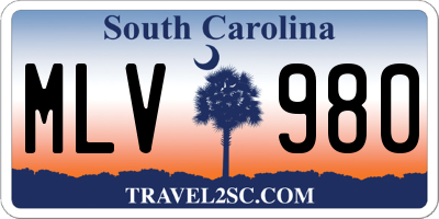 SC license plate MLV980