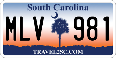 SC license plate MLV981