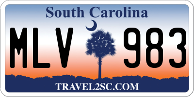 SC license plate MLV983