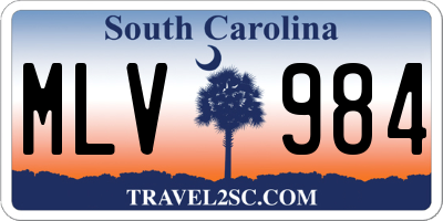 SC license plate MLV984