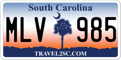 SC license plate MLV985