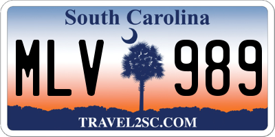 SC license plate MLV989