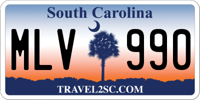 SC license plate MLV990