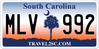 SC license plate MLV992
