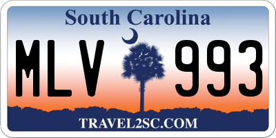 SC license plate MLV993