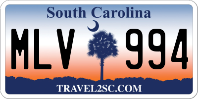 SC license plate MLV994