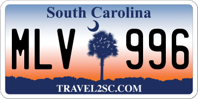 SC license plate MLV996