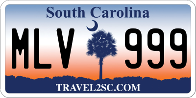 SC license plate MLV999