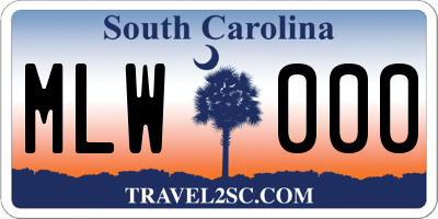 SC license plate MLW000