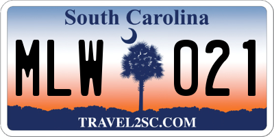 SC license plate MLW021