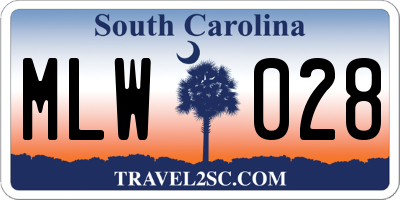 SC license plate MLW028