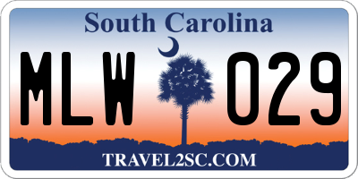 SC license plate MLW029