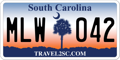 SC license plate MLW042