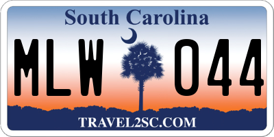 SC license plate MLW044