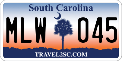 SC license plate MLW045