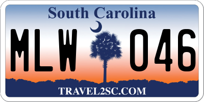 SC license plate MLW046