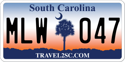 SC license plate MLW047