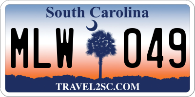 SC license plate MLW049