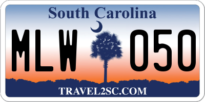 SC license plate MLW050