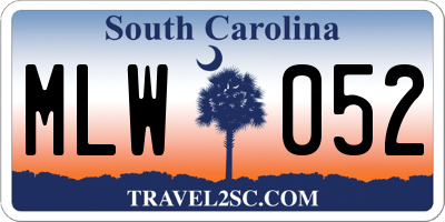 SC license plate MLW052