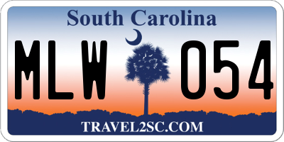 SC license plate MLW054