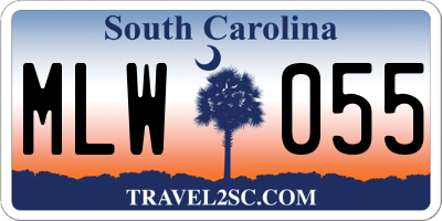SC license plate MLW055