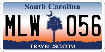 SC license plate MLW056