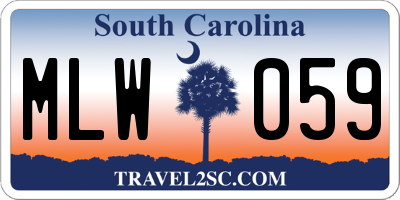 SC license plate MLW059