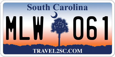 SC license plate MLW061