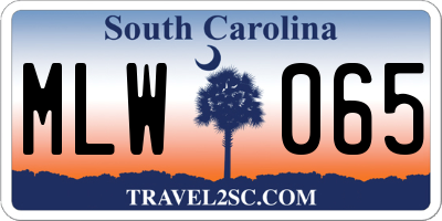 SC license plate MLW065