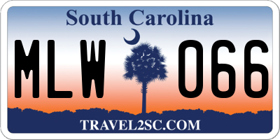 SC license plate MLW066