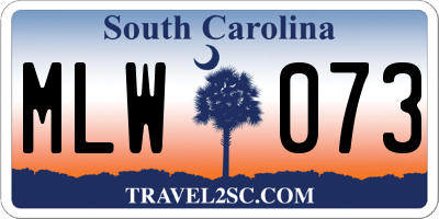 SC license plate MLW073