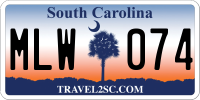 SC license plate MLW074