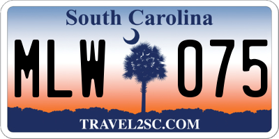 SC license plate MLW075