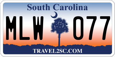 SC license plate MLW077