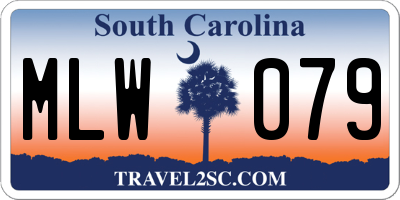 SC license plate MLW079