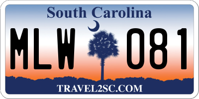 SC license plate MLW081