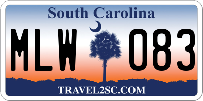 SC license plate MLW083
