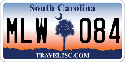 SC license plate MLW084