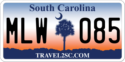 SC license plate MLW085